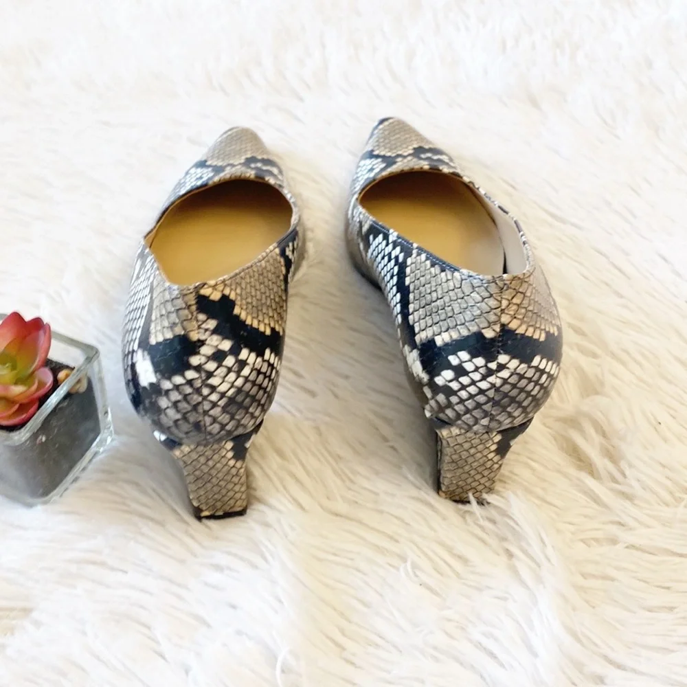 Franco Sarto Samira Artist Snake print architectural heel pump women’s 6.5